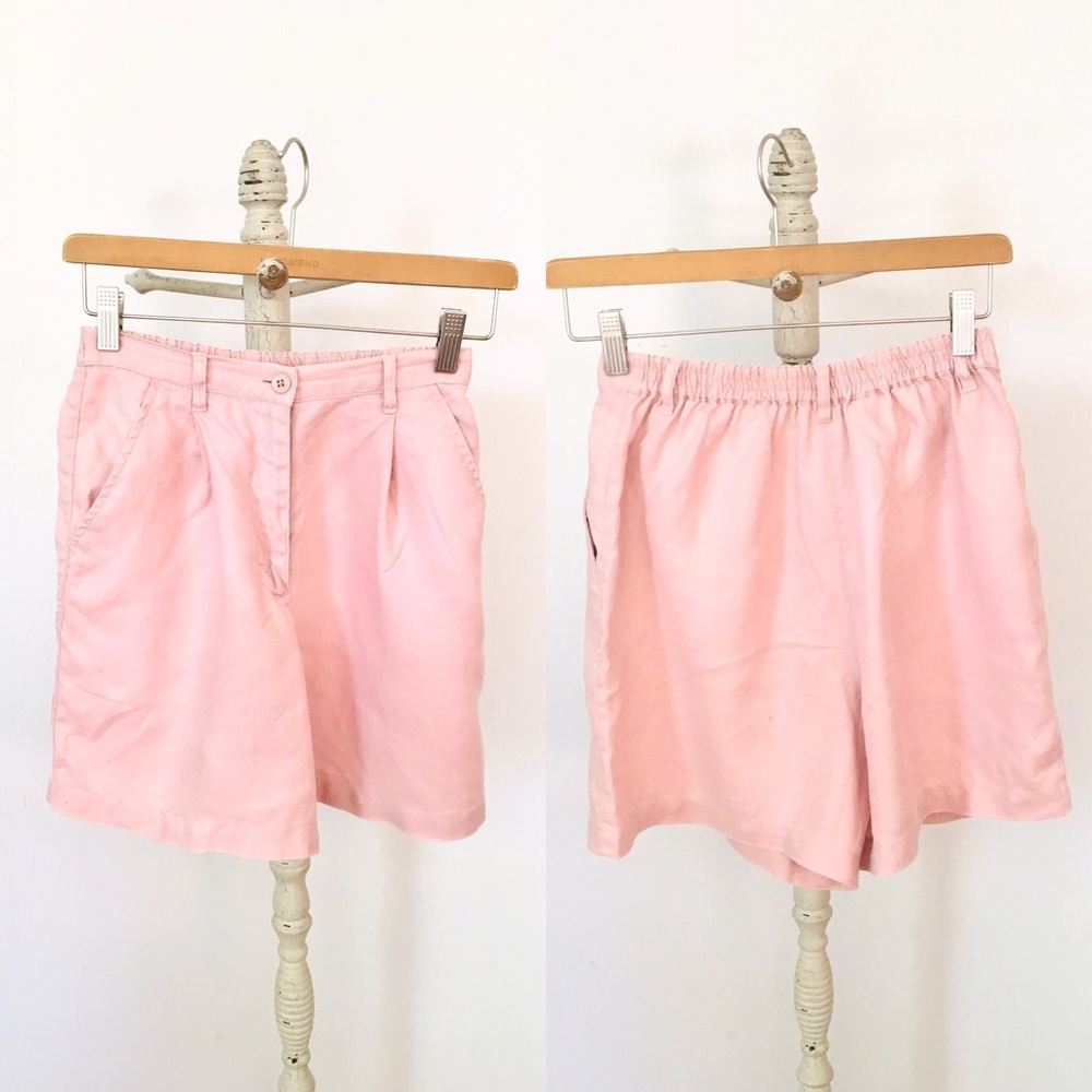 Vintage faded pink linen shorts - Picture 10 of 15